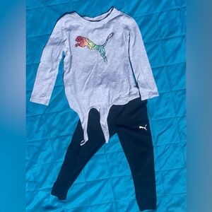 Puma Little Girls 2-pc. Pant Set, 4T, Gray